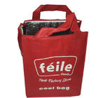 Красным небольшим сумки изолированные обедом более крутые для замороженных продуктов, логотипа шелковой ширмы