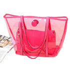 Прозрачные мешки Tote дам освобождают сумки PVC, Орандж/красный цвет/синь