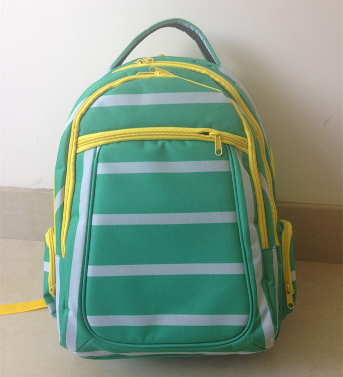 Рюкзаки средней школы ОДМ ОЭМ зеленым белым Стрипед полиэстером с карманом ноутбука
